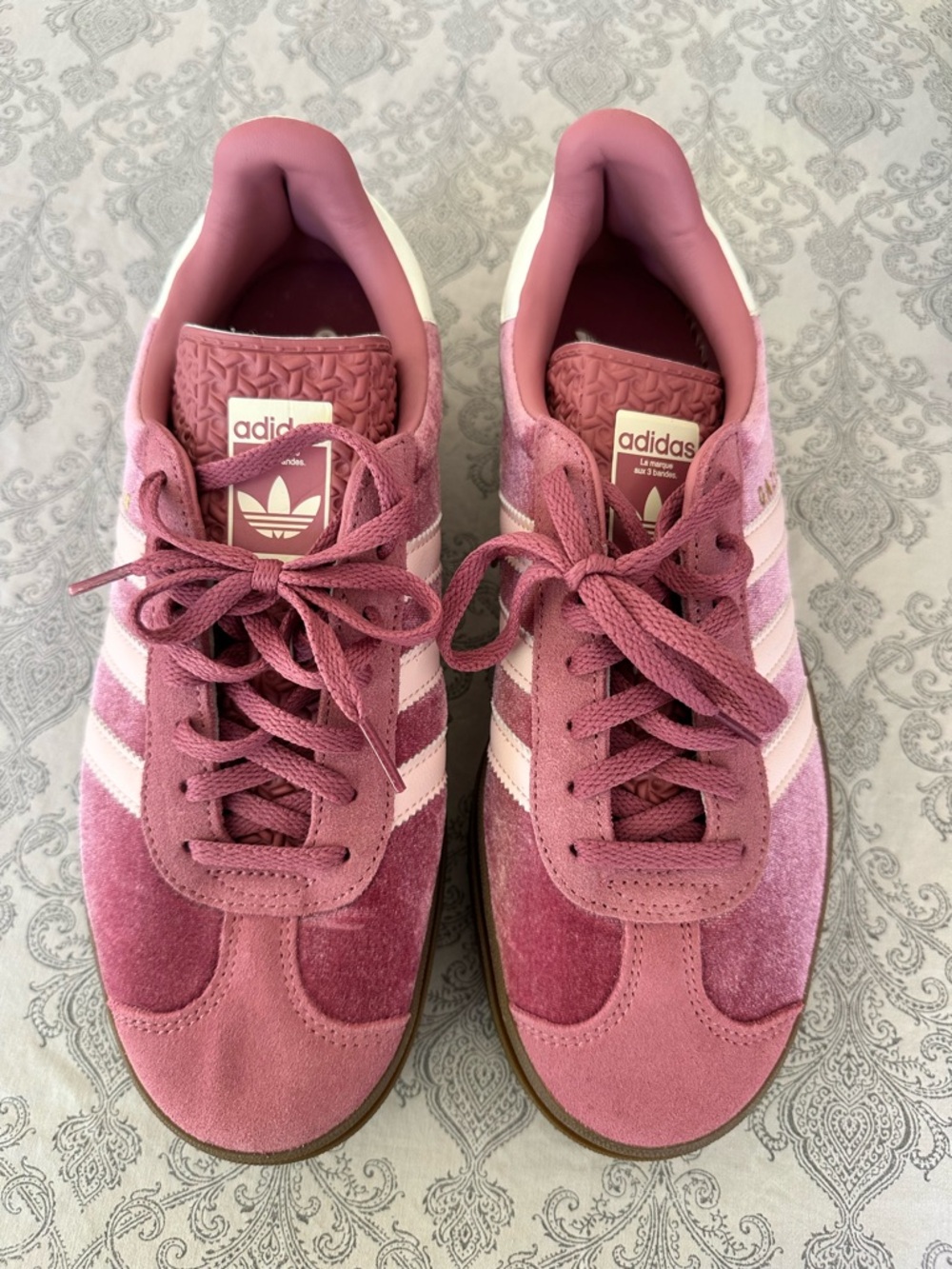 Adidas Gazelle Platform Rose Suede Velvet  Classic Sneakers size 9